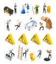 Safety Precaution Isometric Icons