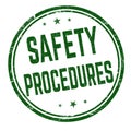Safety procedures grunge rubber stamp