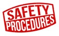 Safety procedures grunge rubber stamp