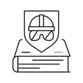 safety procedures tool work line icon vector illustration
