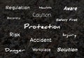 Safety and protection comcept with dark abstract background Royalty Free Stock Photo