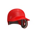 Safety protective baseball red helmet on white. 3D illustration Royalty Free Stock Photo