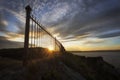 Safety railings and sunset