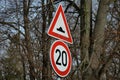 Safety ramp for slowing down traffic on a residential street where children play, and it is necessary to strictly limit the speed Royalty Free Stock Photo