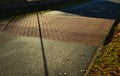 Safety ramp for slowing down traffic to a residential street where children play and it is necessary to strictly limit the speed o Royalty Free Stock Photo