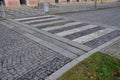 Safety ramp for slowing down traffic to a residential street where children play and it is necessary to strictly limit the speed o Royalty Free Stock Photo