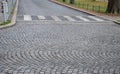 Safety ramp for slowing down traffic to a residential street where children play and it is necessary to strictly limit the speed o Royalty Free Stock Photo