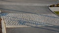 Safety ramp for slowing down traffic to a residential street where children play and it is necessary to strictly limit the speed o Royalty Free Stock Photo