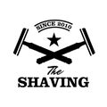 Safety razor. Shaving or Barbershop emblem