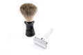 Safety razor with a shaving brush