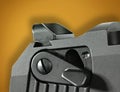 Safety and rear sight on a handgun