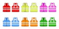 Safety reflective vest icon sign flat style design vector illustration.