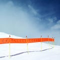 Safety reflector at the ski resort. Conceptual image shot