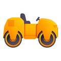 Safety road roller icon, cartoon style