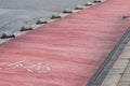 Safety in road traffic for bicycles and bikers by bike way protection and car guidance systems on the red lane for cyclists