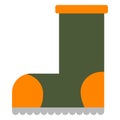 Safety rubber boots flat icon