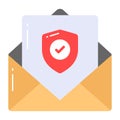Safety shield with mail vector design of email protection, editable icon Royalty Free Stock Photo