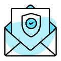 Safety shield with mail vector design of email protection, editable icon Royalty Free Stock Photo