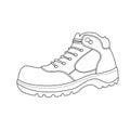 vector doodle illustration safety shoes with side view