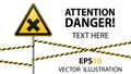 Safety sign. Caution - danger Harmful to health allergic irritant substances. Barrier tape. Vector illustrations