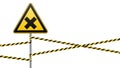 Safety sign. Caution - danger Harmful to health allergic irritant substances. Barrier tape. Vector illustrations