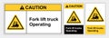 Safety Sign Caution forklift truck operation