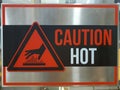 Safety sign caution hot Royalty Free Stock Photo