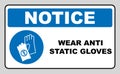 Safety sign, Hand protection must be worn
