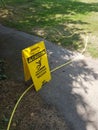 Caution tripping hazard sign. Royalty Free Stock Photo