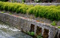 Safety spillway of a lake dam, pond or other water area, reservoir. in case of clogging of the sluice, the water will drain out on