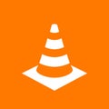 Safety traffic cone vector pictogram