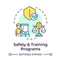 Safety and training programs multi color concept icon