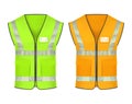 Safety vest with reflective strips, vector mockup Royalty Free Stock Photo