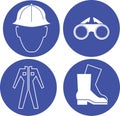 Safety at work blue signs