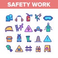 Safety Work Collection Elements Icons Color Set Vector Royalty Free Stock Photo