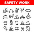 Safety Work Collection Elements Icons Set Vector