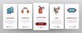 Safety Work Elements Icons Onboarding Set Vector