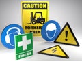 Safety at work signs Royalty Free Stock Photo