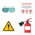 Safety work vector icons flat style Royalty Free Stock Photo