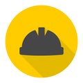 Safety worker hardhat icon with long shadow