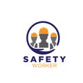 Safety worker logo designs for construction service