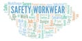 Safety Workwear word cloud.
