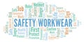 Safety Workwear word cloud.