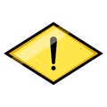 safety yellow warning sign cartoon vector illustration Royalty Free Stock Photo