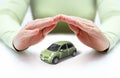Safety your car - hands covering Royalty Free Stock Photo