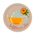 Safflower tea modern flat design Royalty Free Stock Photo