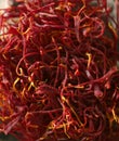 Saffron, appreciated red spice in vivid red orange