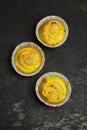 Saffron buns with almond paste filling Royalty Free Stock Photo