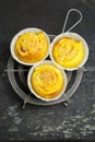 Saffron buns with almond paste filling Royalty Free Stock Photo