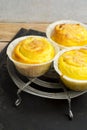 Saffron buns with almond paste filling Royalty Free Stock Photo